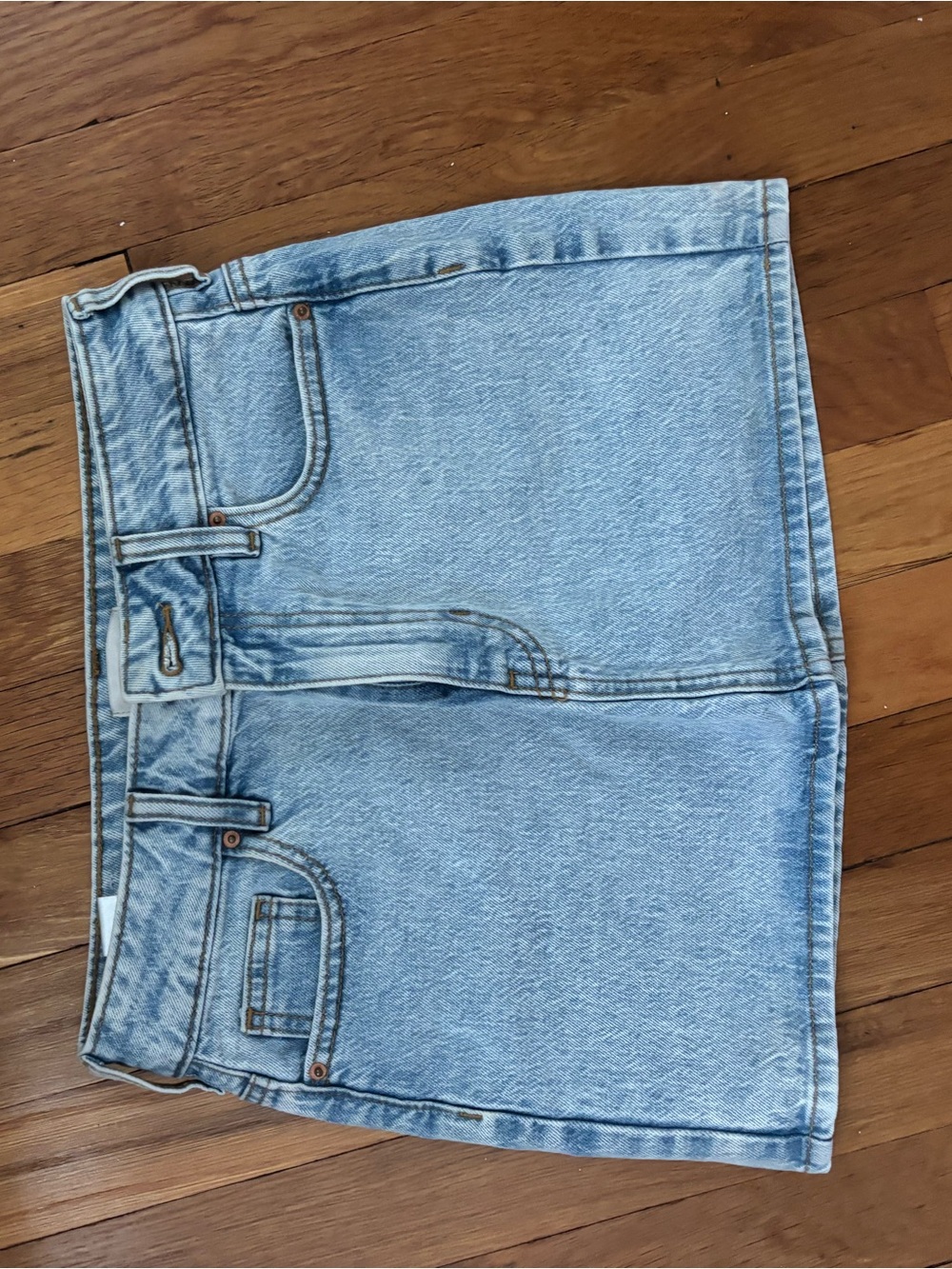 PacSun Light Blue Acid Wash Denim Skirt